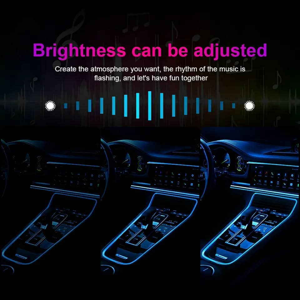 Bande lumineuse Fibre optique Led fluo RGB USB pour intérieur de voiture - Accessoires Auto/Moto - صورة 5