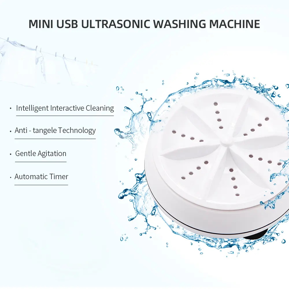 Mini Machine à Laver Portable 2 en 1, Laveuse à Ultrasons avec Câble USB - Electroménager - صورة 11