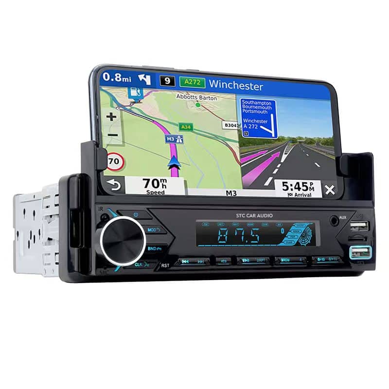 Poste radio BT In-dash 1 Din Fm Aux-in Récepteur SD USB avec support de téléphone - Accessoires Auto/Moto - صورة 2
