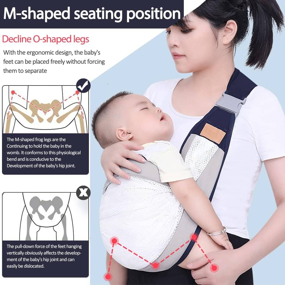 Écharpe à double usage pour nouveau-né 0-36M en tissu maillé - Maternité - صورة 2