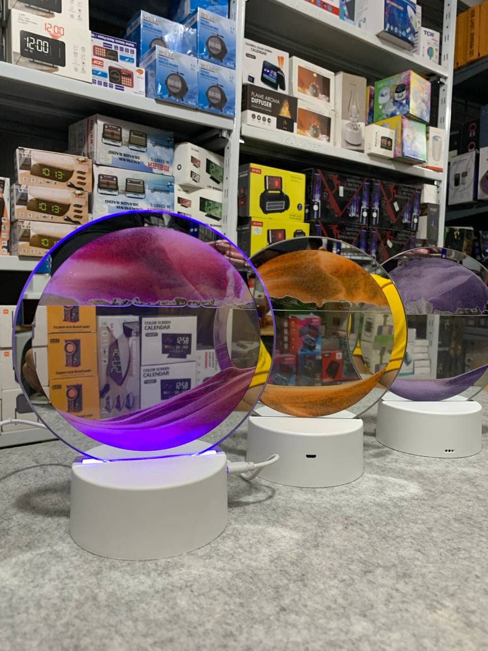 Sablier Lampe led 3D tactile USB en verre avec télécommande - Décoration - صورة 8