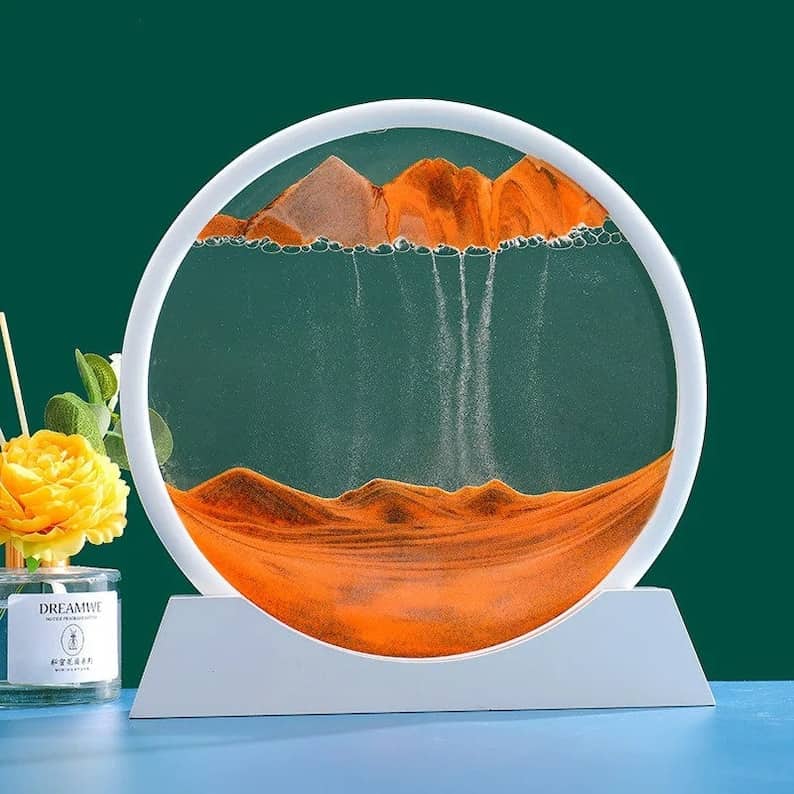 Sablier 3D en Verre rond 12 pouces pour la décoration de la maison - Décoration - صورة 9