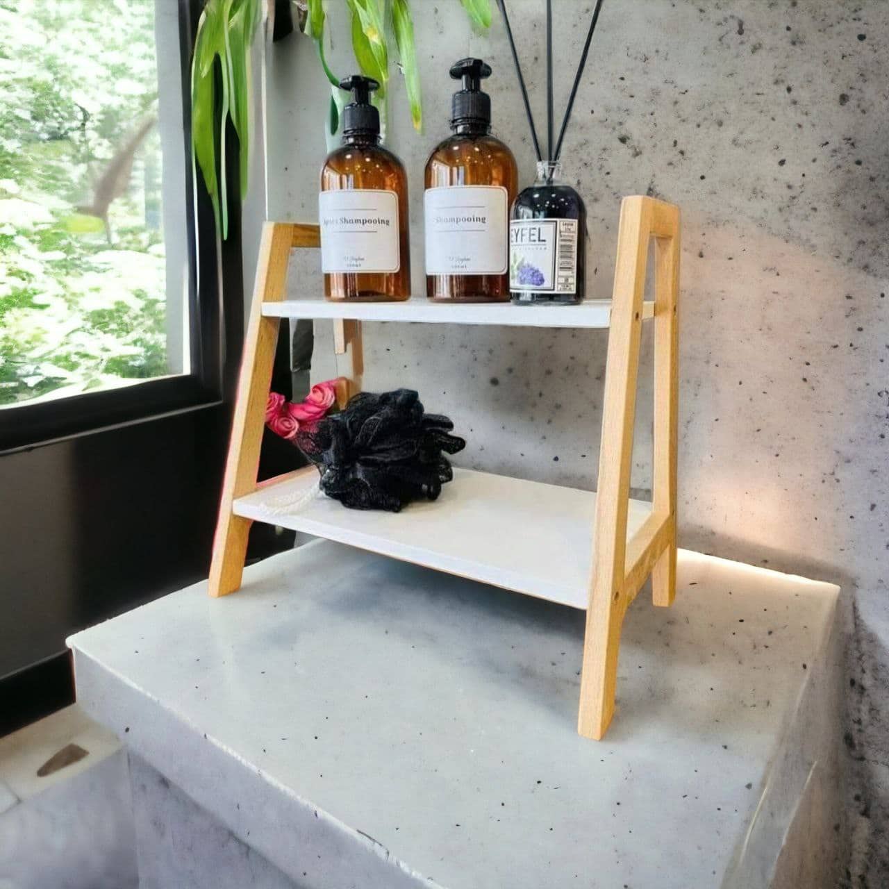 étagère en Bambou Décorative pour  Salle de Bain, Livres 