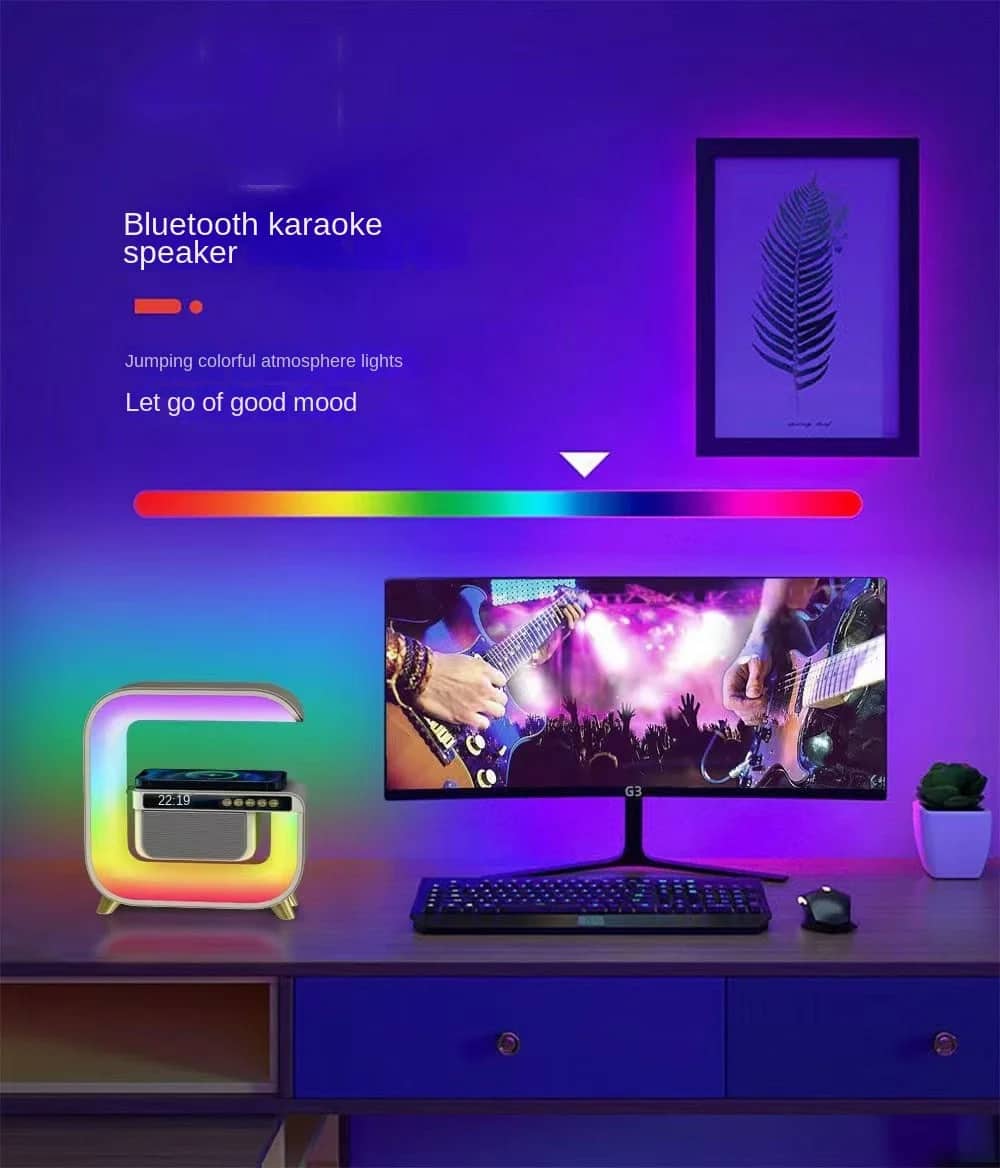 Réveil intelligente RGB type Big G Wireless Charger / Speaker Bluetooth 5.0 - منبه ذكي و شاحن لاسلكي ومكبر صوت بلوتوث XM-G3 - Électronique - صورة 3