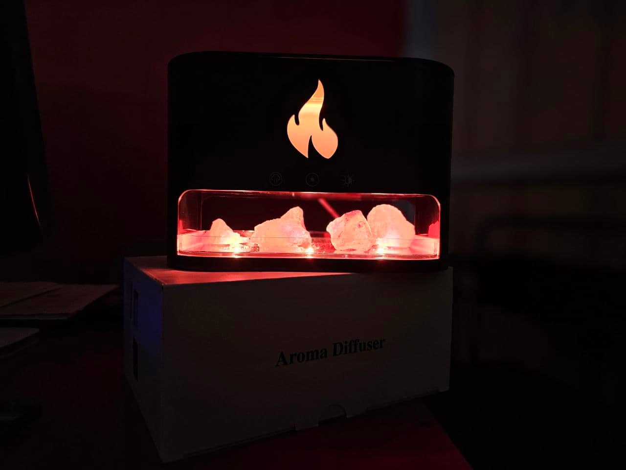 Diffuseur d'huiles essentielles flamme avec des roches de sel de cristal 250ML - موزع روائح الزيوت العطرية باللهب مع صخور الملح الكريستالي 250 مل - Décoration - صورة 5