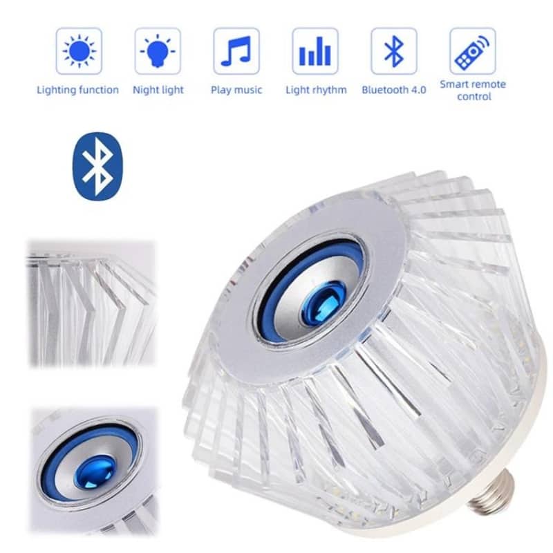 Ampoule musicale LED haut-parleur intégré Crystal Avec Bluetooth et télécommande 24W - Électronique - صورة 2