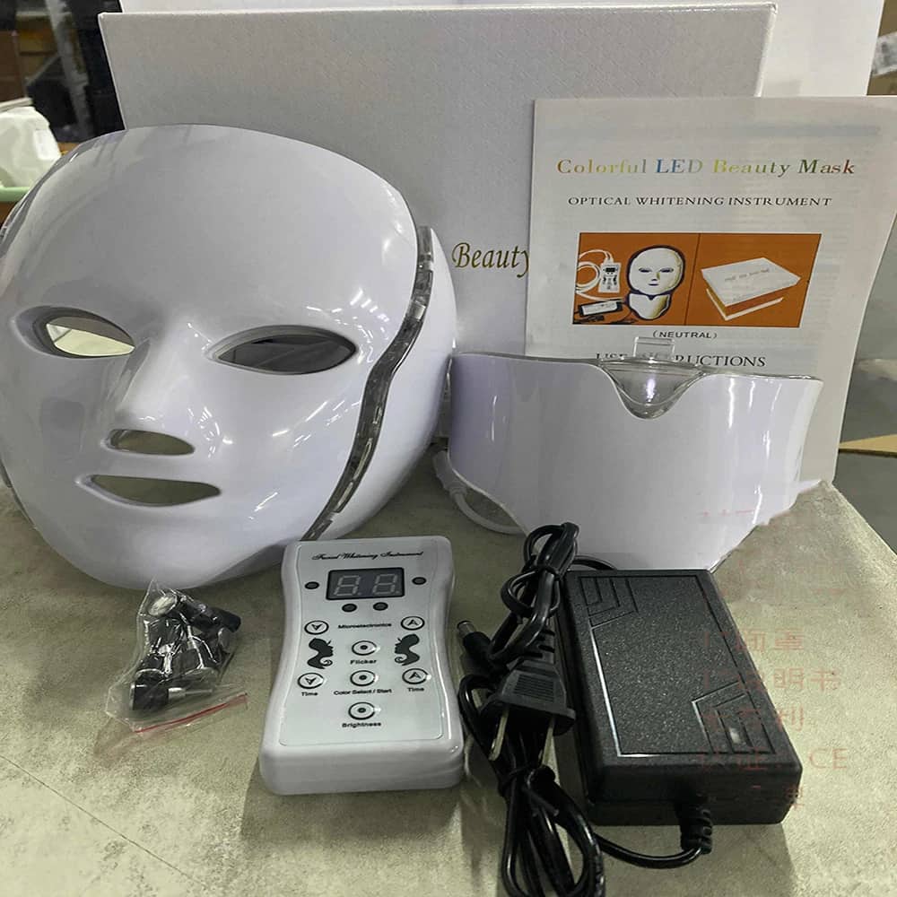 Masque facial photonique LED rajeunissement de la peau, thérapie des rides, 7 couleurs Visage Cou - Soins et Beauté - صورة 3
