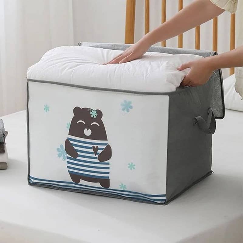 Pack 2 Sac de rangement Pliable pour vêtements à motifs de dessins animés Grande capacité - طقم2 قطع حقيبة تخزين ذات سعة كبيرة لللحاف والملابس - Maison - صورة 4