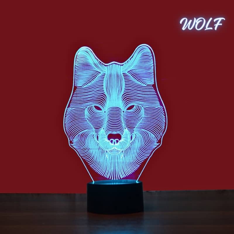 Lampe Veilleuse de bureau 3D 7 lumières changeantes de couleurs En Acrylique - Décoration - صورة 3