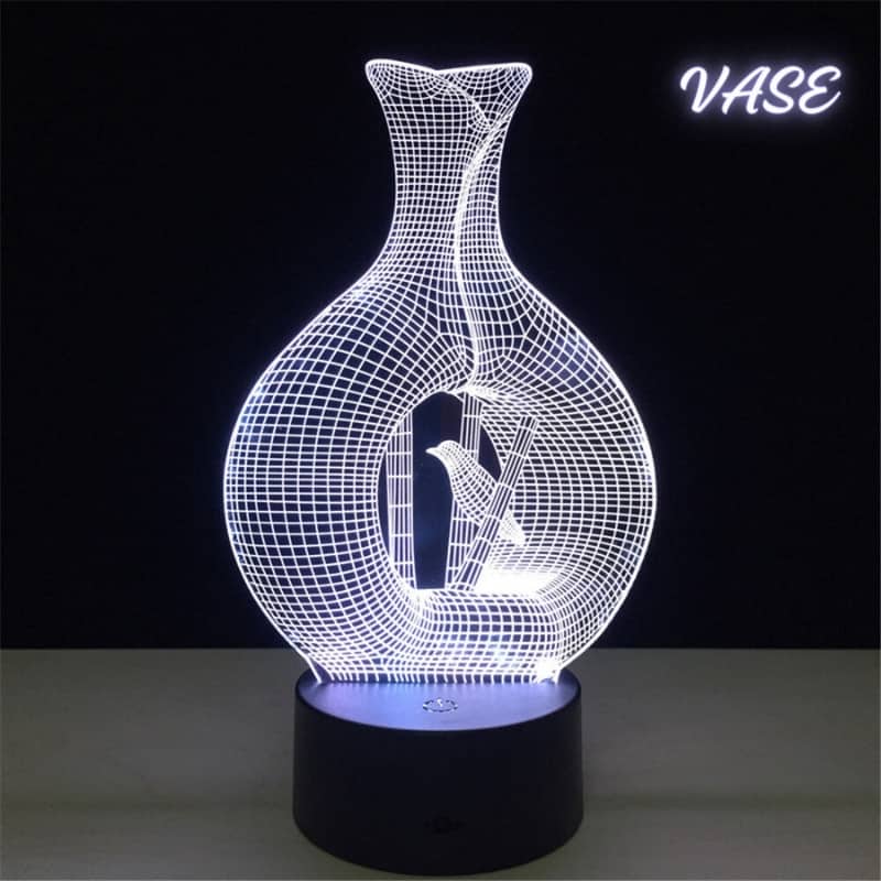 Lampe Veilleuse de bureau 3D 7 lumières changeantes de couleurs En Acrylique - Décoration - صورة 4