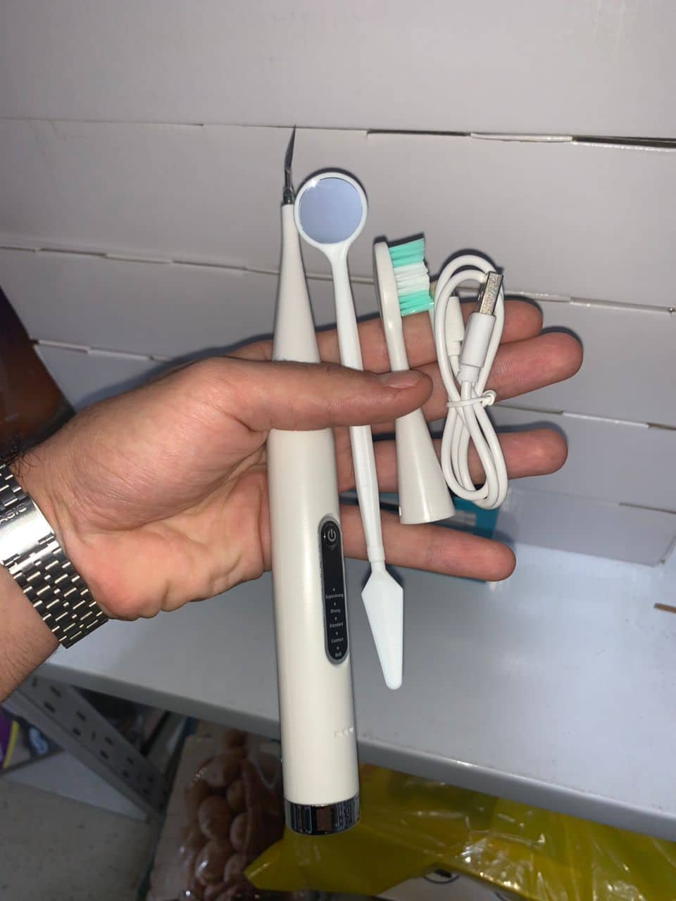 Détartreur dentaire et brosse à dents Électrique 5 Modes avec Miroir – قشارة الأسنان وفرشاة الأسنان الكهربائية 5 أوضاع مع مرآة - Soins et Beauté - صورة 8