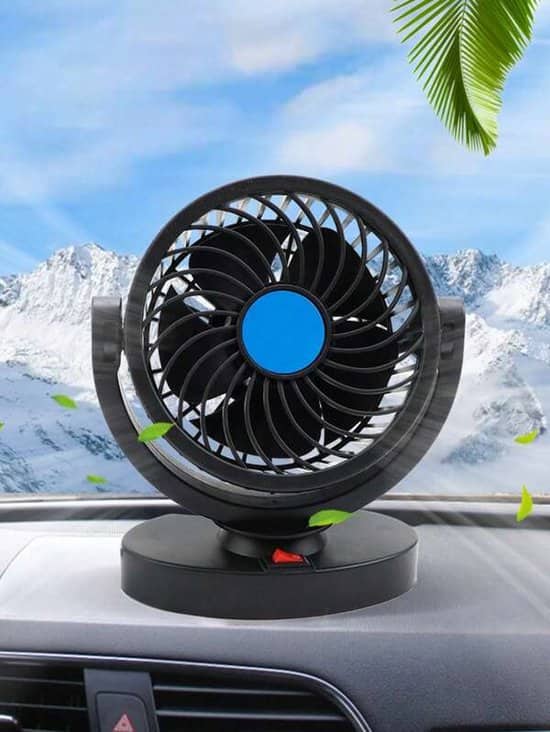 Ventilateur électrique 12V pour tableau de bord de voiture, rotatif à 360 degrés - Accessoires Auto/Moto - صورة 2