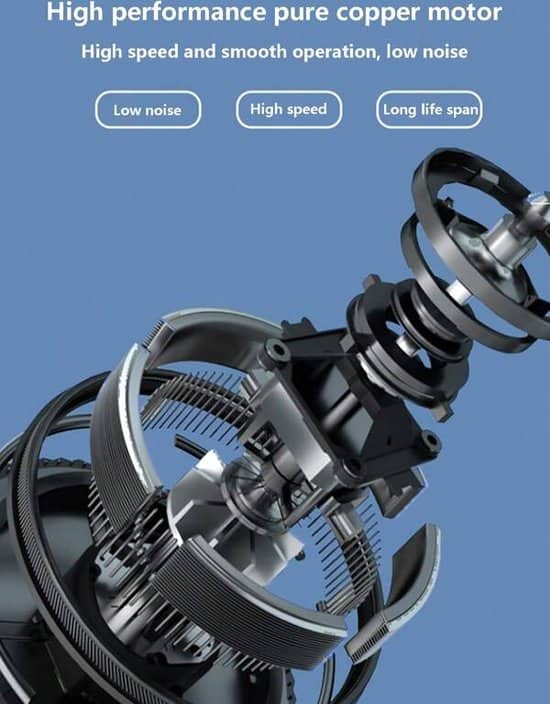 Ventilateur électrique 12V pour tableau de bord de voiture, rotatif à 360 degrés - Accessoires Auto/Moto - صورة 3
