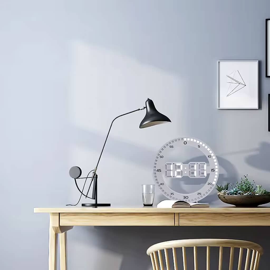 Horloge Murale et Réveil Affichage des Chiffres LED - Décoration - صورة 5