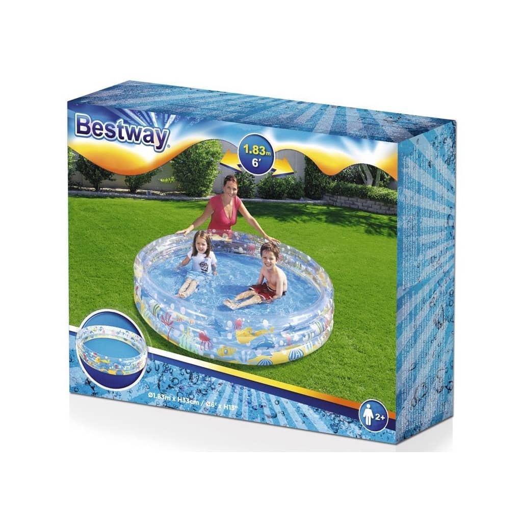 Piscine Gonflable Ronde Transparente Pour Enfants 183 x 33cm Bestway #51005 - Divers - صورة 9