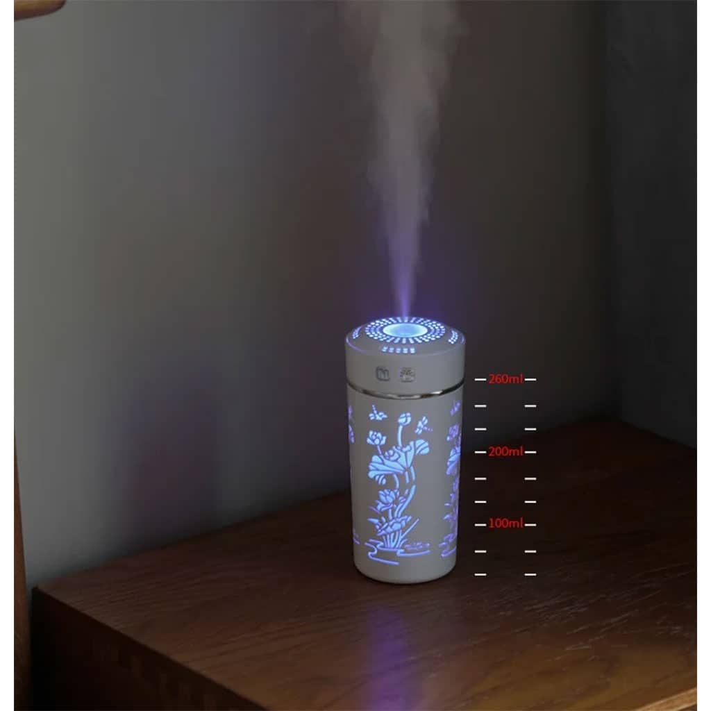 Diffuseur d’huiles essentielles et d’arôme froid, tasse de fleur de Lotus USB 250ml - Décoration - صورة 3