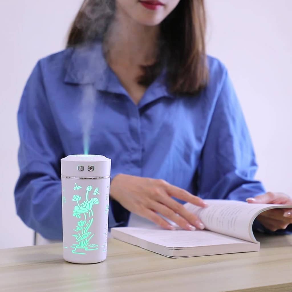 Diffuseur d’huiles essentielles et d’arôme froid, tasse de fleur de Lotus USB 250ml - Décoration - صورة 4