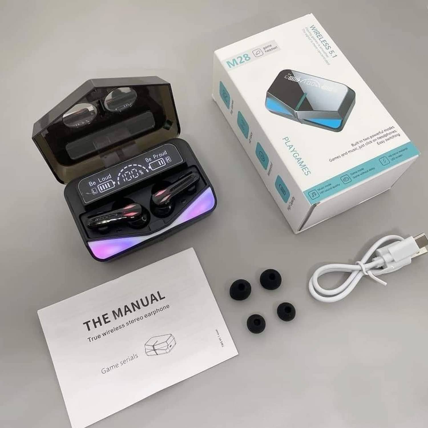 M28 Wireless Earbuds TWS Bluetooth 5.1 Gaming Monster - Électronique - صورة 4