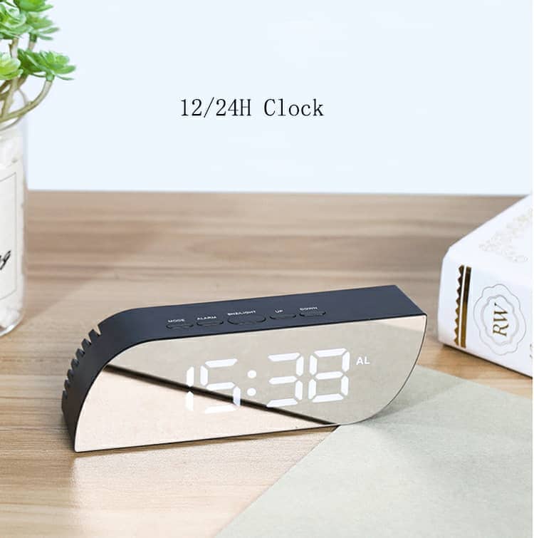 Réveil numérique intelligent horloge à affichage numérique miroir avec lumière LED - Électronique - صورة 3