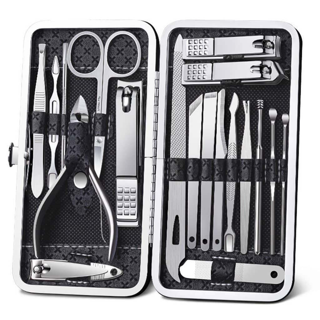 Ensemble de pédicure coupe-ongles 16 pièces avec ciseaux pince à épiler outils de manucure professionnels
