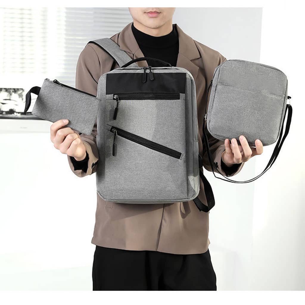 Sac à Dos de Grande Capacité pour Homme 3en1 Tendance pour Lycéens - Gris - Sac à dos et Mode - صورة 6