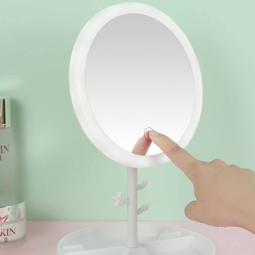 Miroir cosmétique avec lumière LED en forme Rond Rechargeable - Soins et Beauté - صورة 4