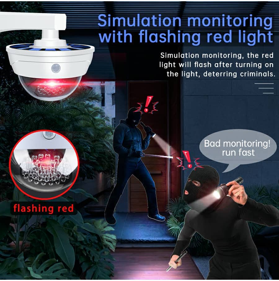 Lampe de Surveillance extérieure solaire Anti-vol, capteur de mouvement PIR à Induction humaine - Électronique - صورة 3