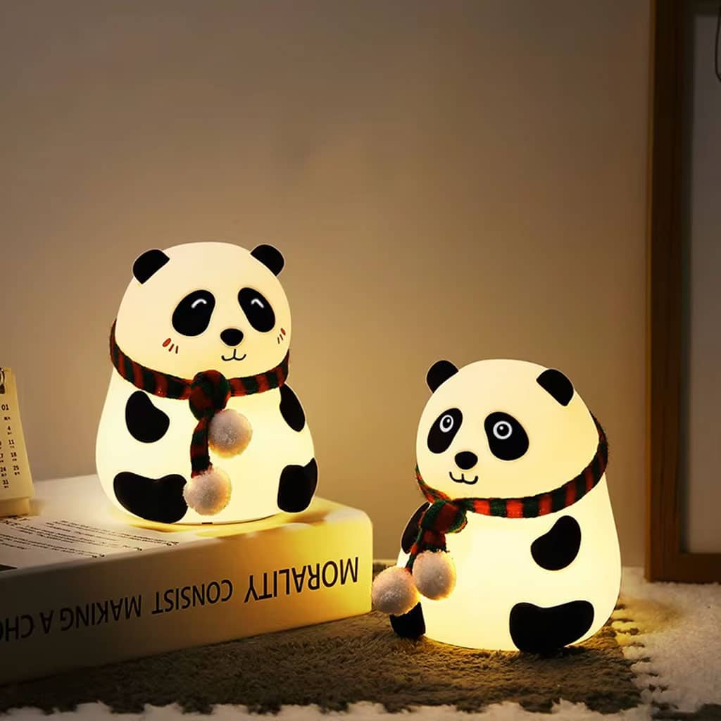 Veilleuse Forme de Panda Silicone Rechargeable Pour Bébé - Décoration - صورة 7