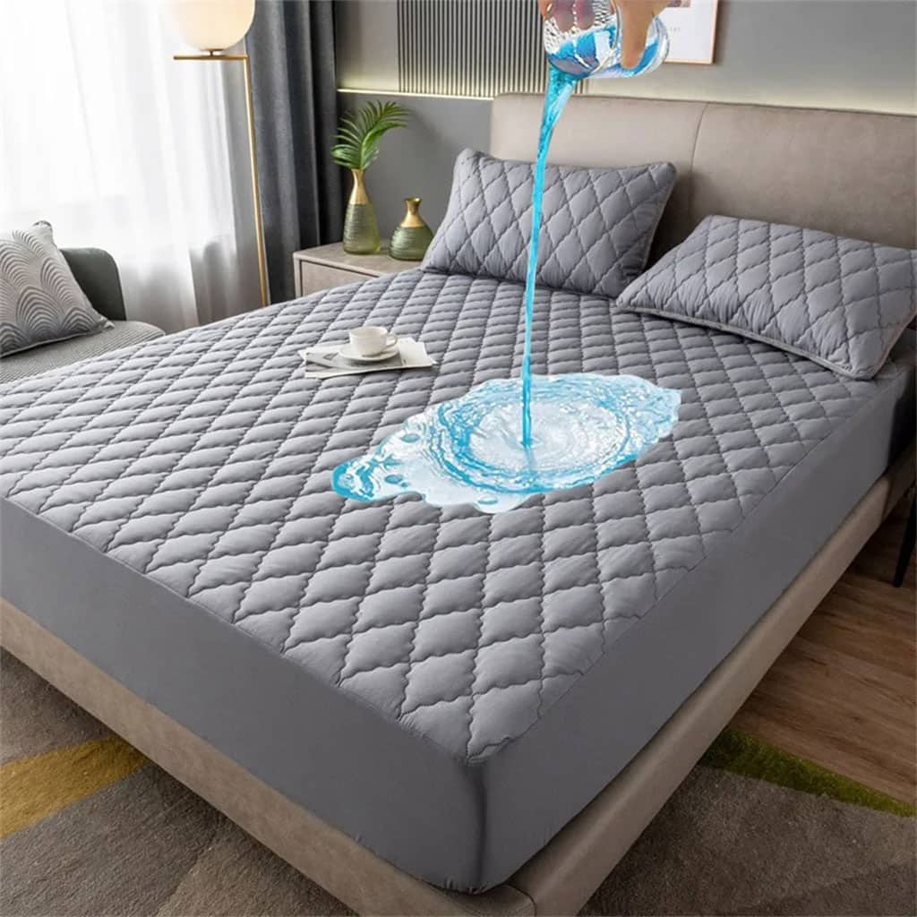 Ensemble 3Pcs Couvre-lit imperméable 2 Places Avec 2 Couvre Oreillers épais - Maison - صورة 5