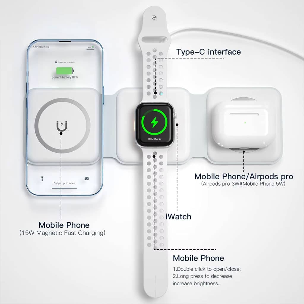 Chargeur magnétique sans Fil 65W 3 en 1 Chargement Rapide - Électronique - صورة 5
