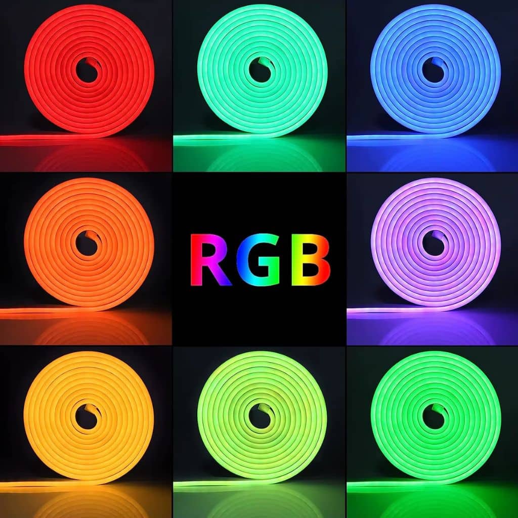Bande LED Néon Flexible RGB 5m avec Bluetooth et USB – شريط إضاءة نيون مرن بطول 5 أمتار مع بلوتوث - Électronique - صورة 4