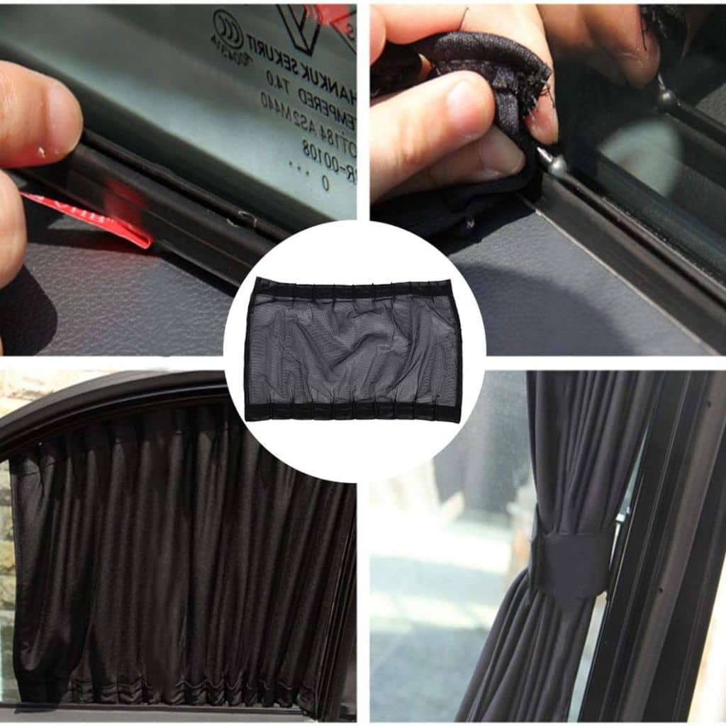 2Pcs Rideau glissé de fenêtre Protection UV pour Voiture  – ستار نوافذ جانبية في السيارة - Accessoires Auto/Moto - صورة 2