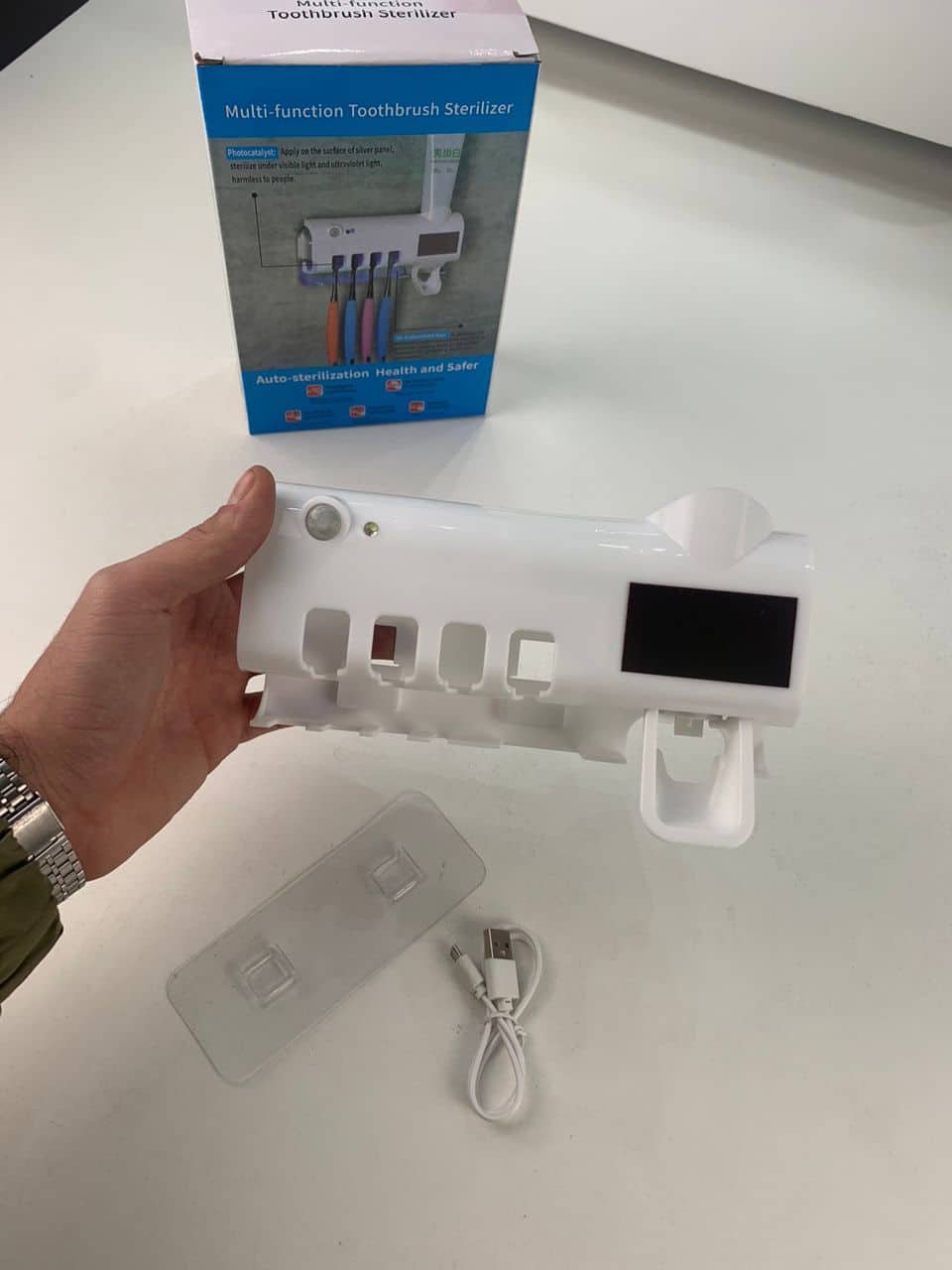 Support de Brosse à Dents UV avec Distributeur Dentifrice - Maison - صورة 8