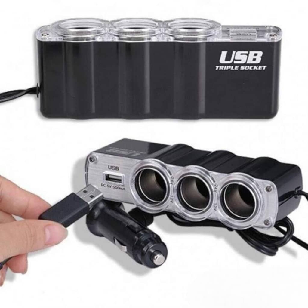 Triple Prise 12V/24V Allume-ci-gare USB Alimentation WF-0120 - Accessoires Auto/Moto - صورة 6