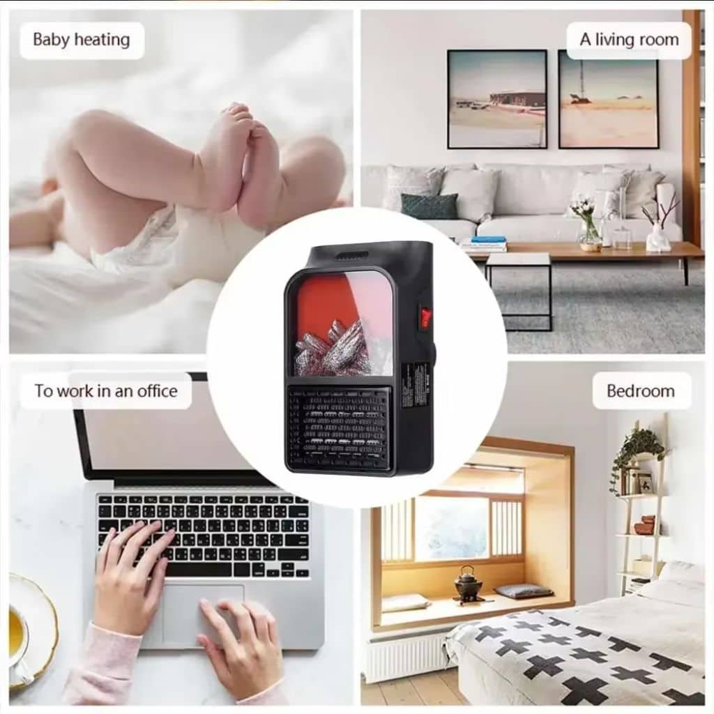 Chauffage Électrique Portable avec Effet Flamme 3D – مدفأة كهربائية محمولة بتأثير اللهب ثلاثي الأبعاد - Électronique - صورة 8