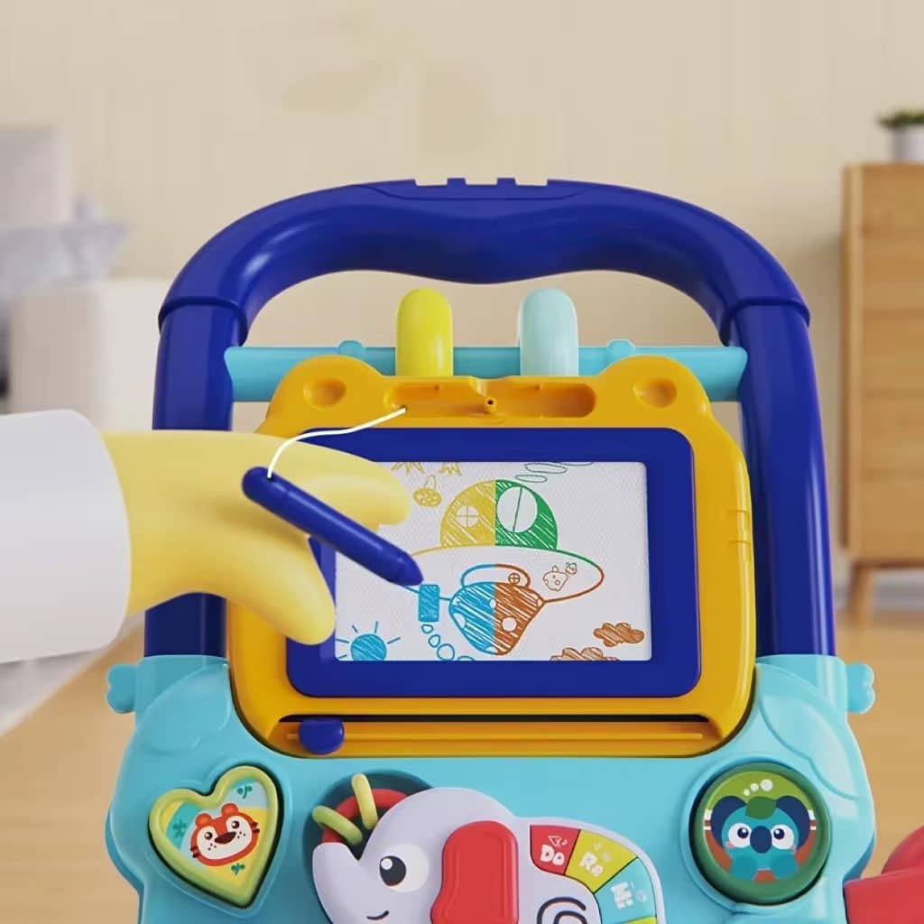 Trotteur Éducatif 2 en 1 avec Tableau de Dessin et Panneau Musical pour Bébé – مشاية تعليمية 2 في 1 مع لوحة رسم ولوحة موسيقية للأطفال - Jouet & Gaming - صورة 3