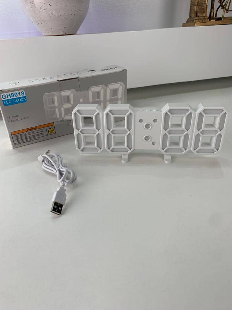 Horloge Numérique 3D LED pour Mur et bureau GH8018 – ساعة رقمية ثلاثية الأبعاد حائط و مكتب - Électronique - صورة 8