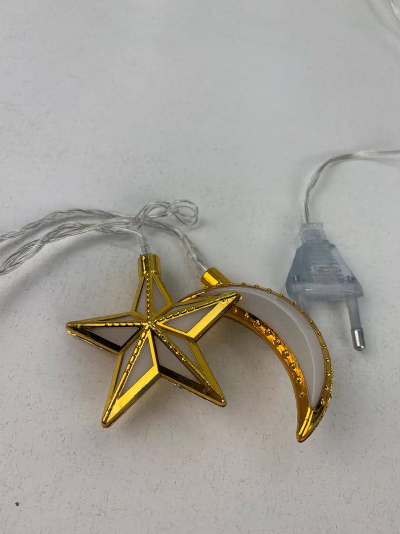 Guirlande Lumineuse Eid et Ramadan LED 10pcs - إضاءة رمضان على شكل قمر ونجمة - صورة 8