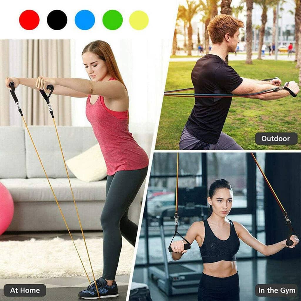 Cordes élastiques de musculation Ensemble de bandes pour sport 11Pcs (5Kg-45Kg) – طقم التدريب المنزلي - Sport - صورة 6