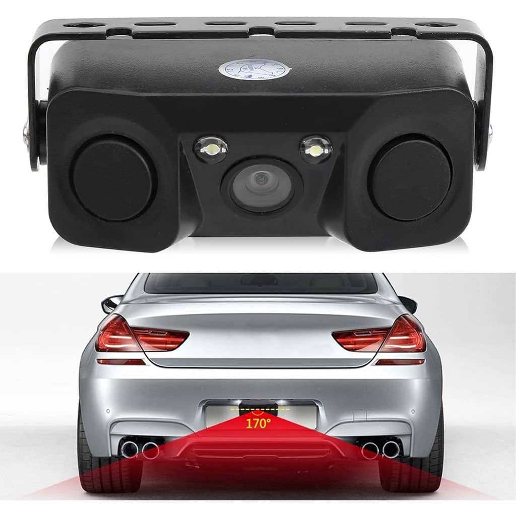Kit de caméra de recule avec double capteur de de stationnement – كاميرة خلفية مع رادارات خلفية - Accessoires Auto/Moto - صورة 2