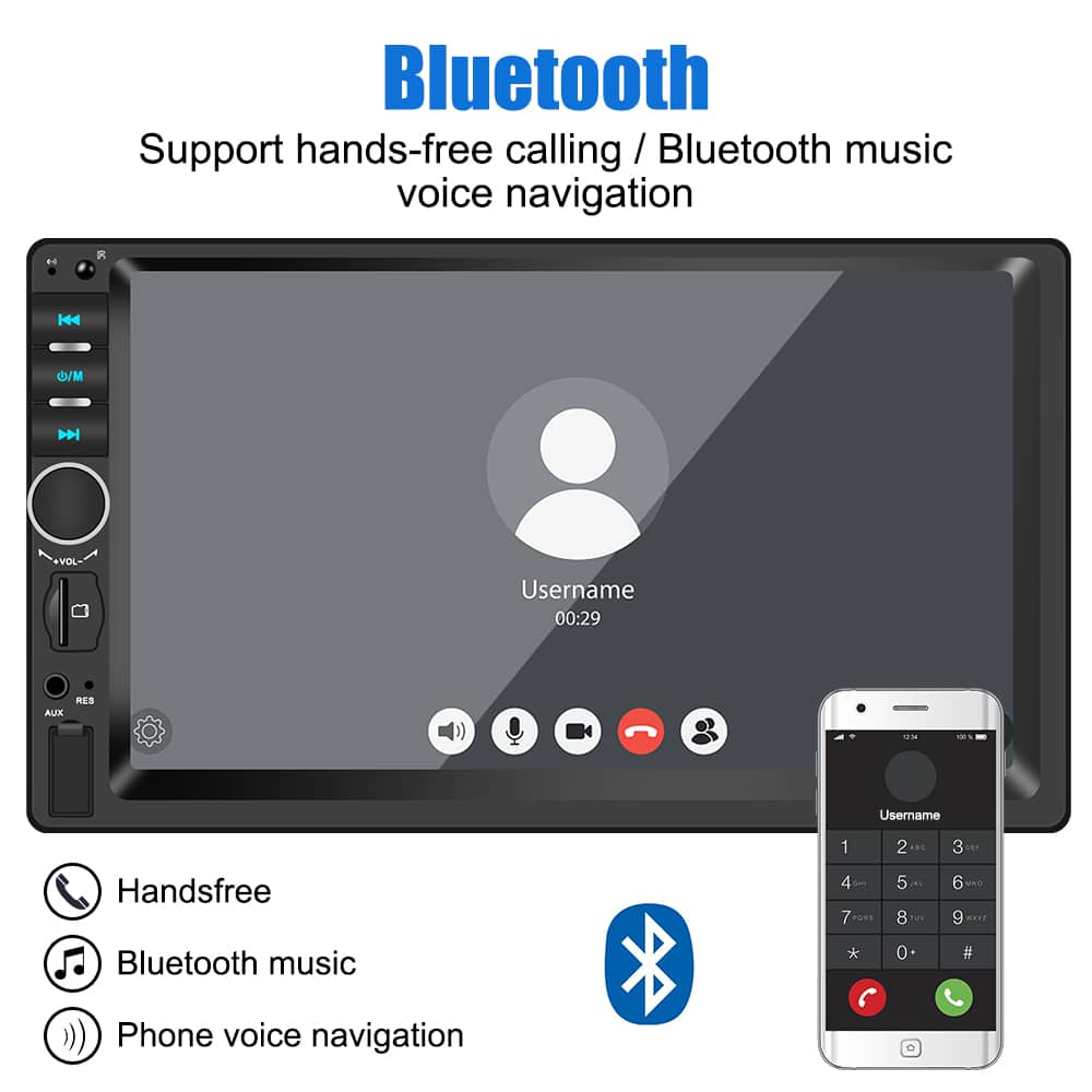 DVD Mp5 Auto-radio écran tactile 7 Pouce Bleutooth. USB AUX .CARD SD. Standard - Accessoires Auto/Moto - صورة 3