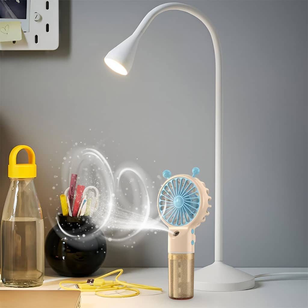 Humidificateur et Ventilateur Portatif avec Batterie Rechargeable USB 2en1 – مروحة ومعطر جو - Électronique - صورة 2