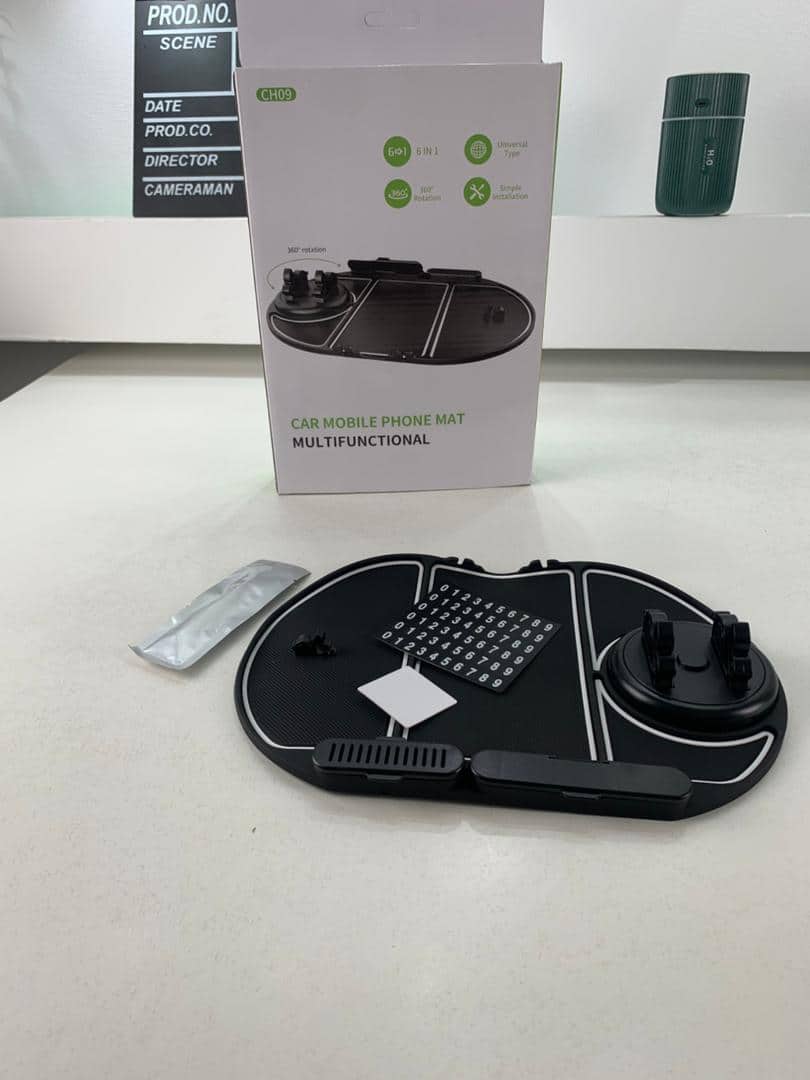 Tapis De Téléphone Antidérapant pour Voiture 6en1 Rotation à 360° – منظم أغراض في سيارة - Accessoires Auto/Moto - صورة 7