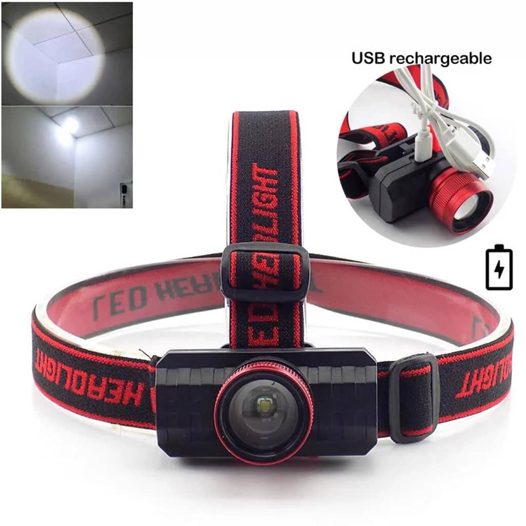 Lampe Frontale 3 Modes Rechargeable – مصباح تخييم عالي السطوع - Camping et Randonnée - صورة 3