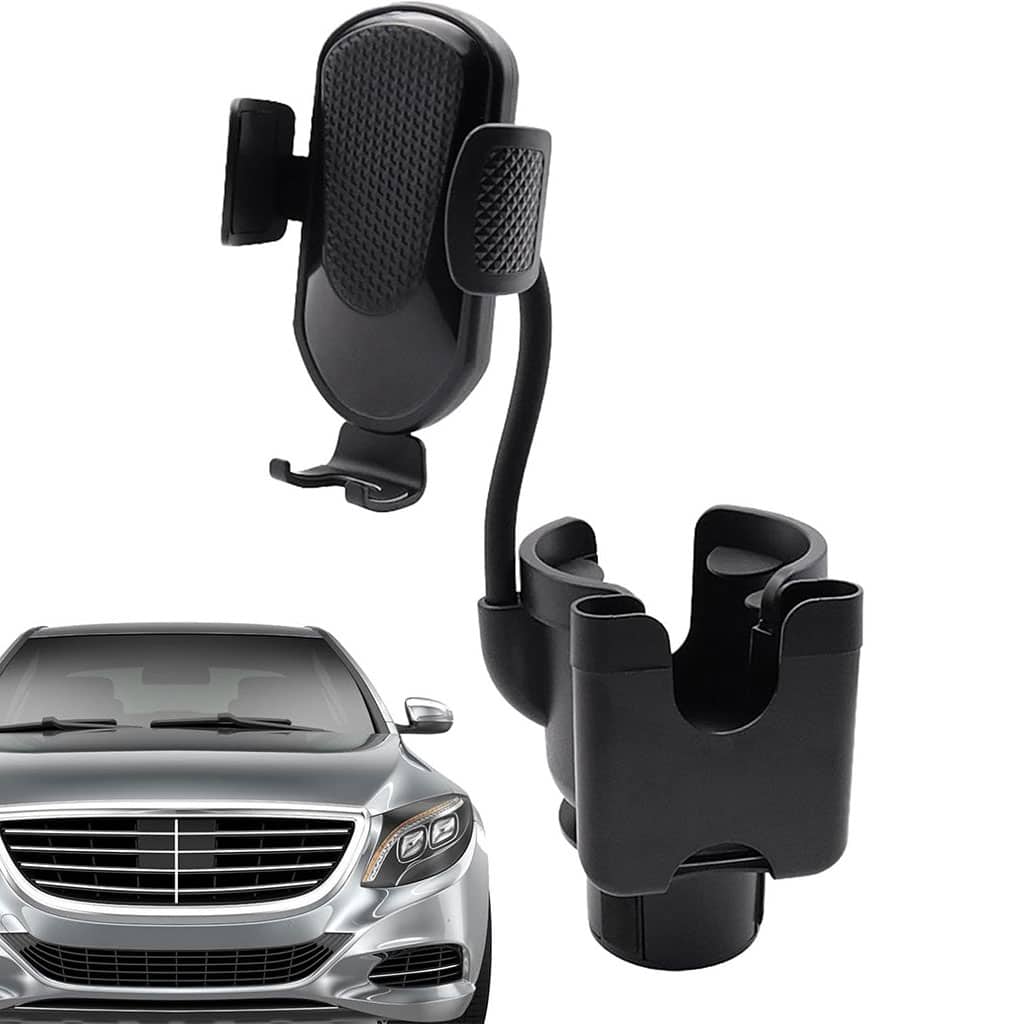 Support de téléphone pour voiture avec porte-gobelet rotation à 360° - حامل هواتف وأكواب في السيارة - Accessoires Auto/Moto - صورة 2