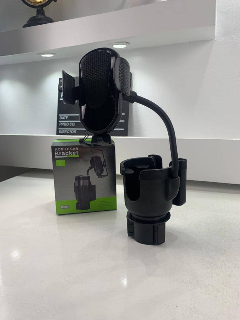 Support de téléphone pour voiture avec porte-gobelet rotation à 360° - حامل هواتف وأكواب في السيارة - Accessoires Auto/Moto - صورة 15