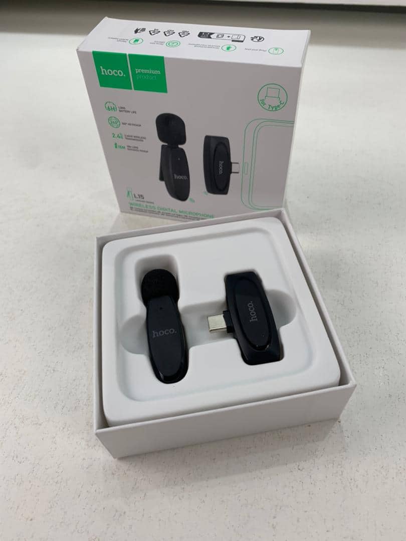 Hoco L15 Microphone Cravate Sans fil Type-C – ميكروفون لاسلكي أصلي - Électronique - صورة 8