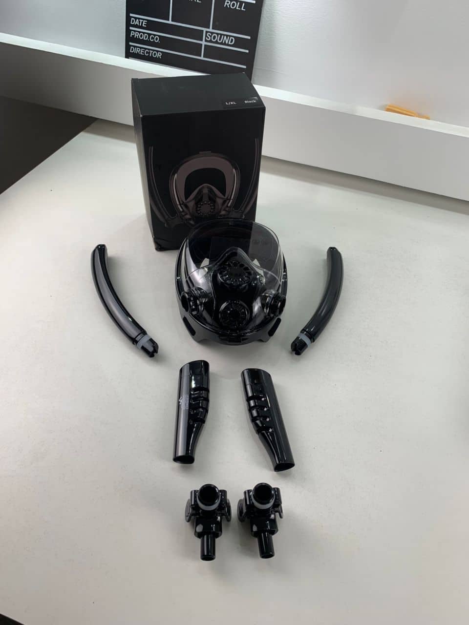 Masque de Plongée Intégral 180 ° Grande vue Anti-buée avec Double Tubes- قناع غوص إحترافي - Vacance & Loisir - صورة 9