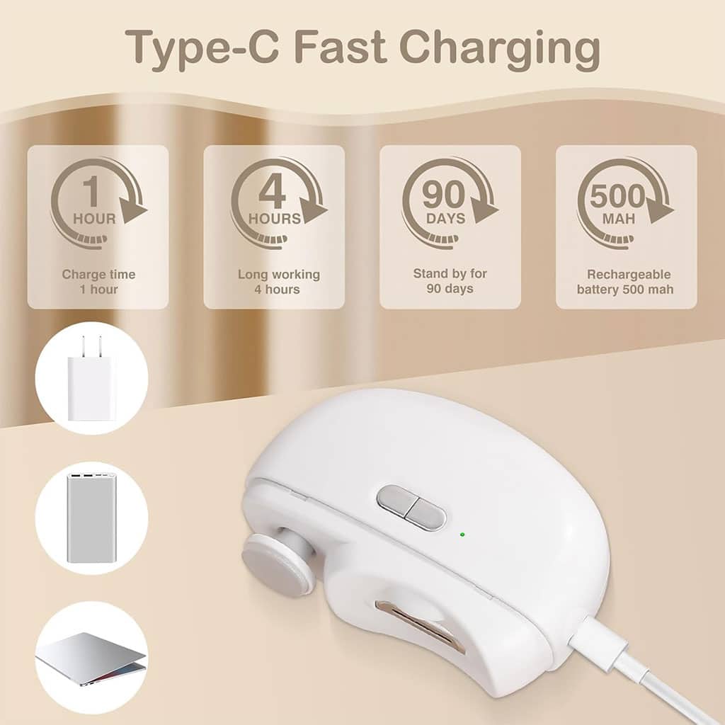 Coupe-ongles électrique 2 en 1 avec lumière LED – جهاز تقليم الأظافر للصغار والكبار - Électronique - صورة 2