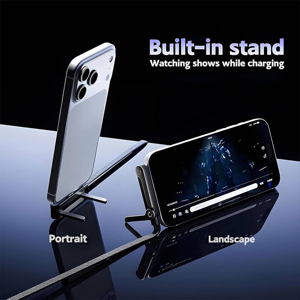 Câble de charge invisible avec support intégré charge ultra rapide 240 W – كابل شحن سريع وحامل هواتف - Divers - صورة 2